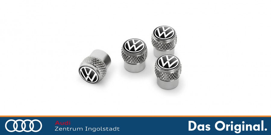 Original VW Ventilkappen, New Volkswagen Design, für Gummi- /  Messingventile 000071215D 