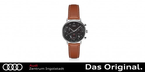 Original Audi Chronograph, Herren, Solar, grau/braun 3102300200
