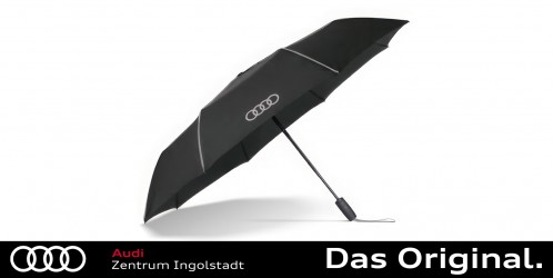 Original Audi Taschenschirm, schwarz/silber 3122200400 Original Audi Taschenschirm, schwarz/silber 3122200400