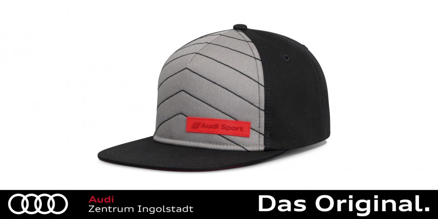 Original Audi Sport Snapback Cap / Kappe, schwarz/grau 3132102300