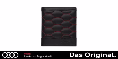 Original Audi Sport Minibörse Leder, Herren, schwarz-rot 3152201300 Original Audi Sport Minibörse Leder, Herren, schwarz-rot 3152201300