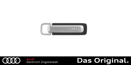 Original Audi Schlüsselanhänger Ringe, silber/schwarz 3182500100