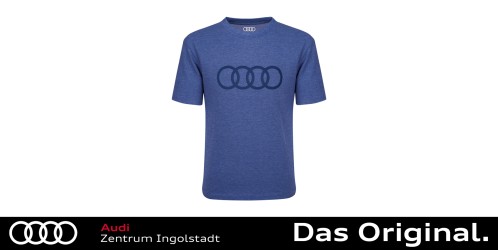 Original Audi T-Shirt Jungen, Kinder, blau 122/128 3202500205