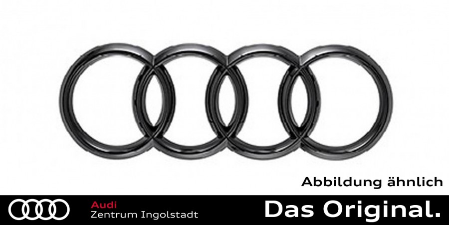 Original Audi Ringe in Schwarz A3 / S3 Sportback (8Y) für das Heck