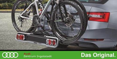 Original Skoda Fahrradträger / Fahrradheckträger für die Anhängerkupplung (Kugelkopf) (für 2 Fahrräder) auch für Audi, VW und SEAT geeignet  000071105F
