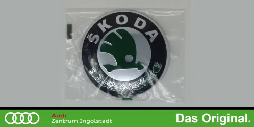 Original Skoda Zeichen Satinschwarz / Melange für Superb 3T0853621A MEL