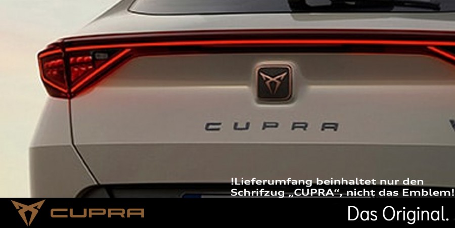 Original SEAT CUPRA Schriftzug für das Heck (Formentor / Leon),  Glanzschwarz 5FA853687A 041