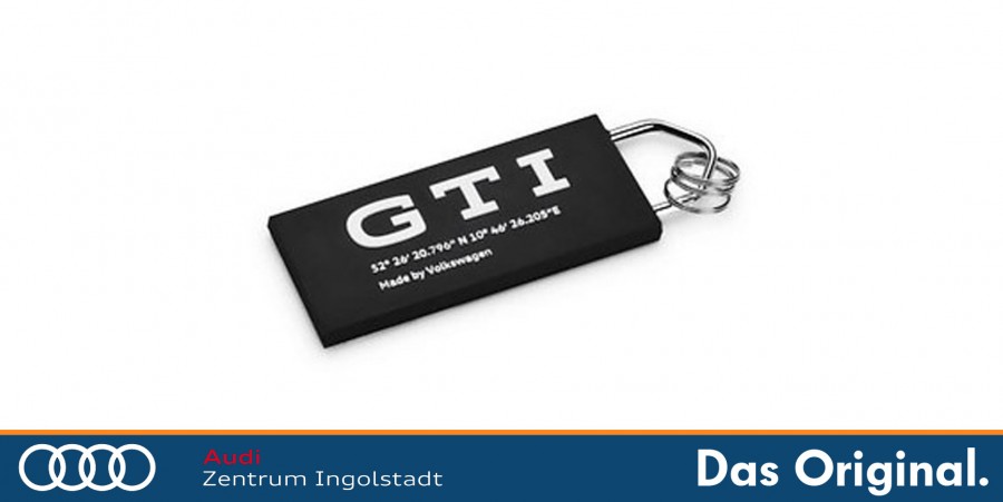 GTI Schlüsselanhänger mit Charm in Sichtverpackung - since 1976, Farbe:  schwarz
