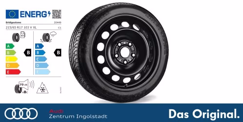 Original VW Tayron/Tiguan 17 Zoll  Winterkomplettradsatz auf Stahlfelge BRIDGESTONE Blizzak 6 SUV 215/65 R17 103V 6,5J x 17 ET 38