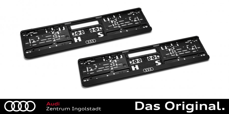 Original Audi Kennzeichenhalter / Nummernschildhalter Satz Vorne + Hinten,  schwarz 3292100100