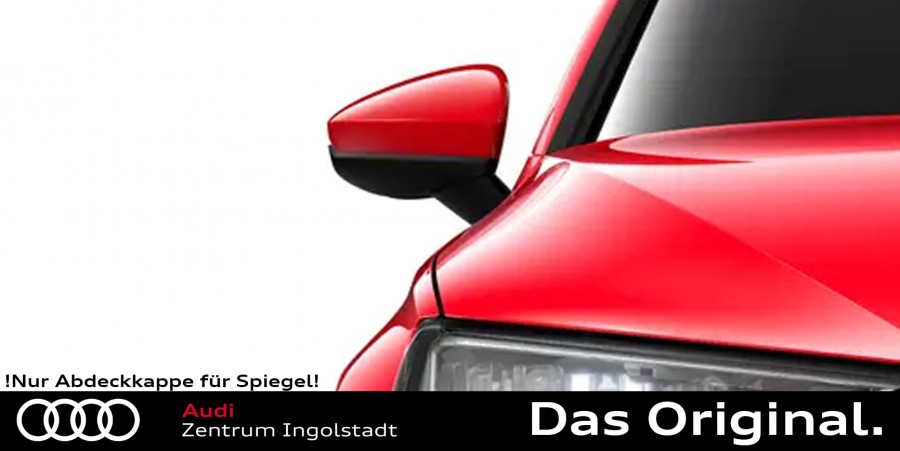 Original Audi A3 (8Y) Spiegelkappe, lackiert in Tangorot-Metallic, für  Spiegel Links oder Rechts ! Weitere Original Teile für verschiedene  Fahrzeugmodelle (Audi / VW / SEAT / SKODA) auf Anfrage, das Formular finden