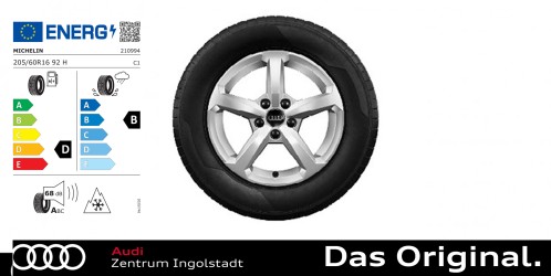 Original Audi Q2  Winterkomplettradsatz 5-Speichen 16 Zoll MICHELIN Alpin 5 AO 205/60 R16 92H