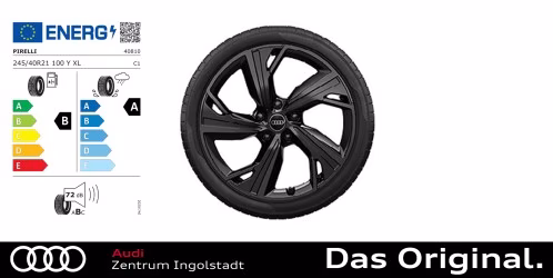 Original Audi A6 e-tron 21 Zoll Sommerkomplettradsatz im 5-Arm-Dynamik mit RS-Schriftzug Vorderachse: Pirelli PZERO 245/40 R21 100Y XL 8,5Jx21 ET 46 Hinterachse: Pirelli PZERO 275/35 R21 103Y XL 9,5Jx21 ET 63 Original Audi A6 e-tron 21 Zoll Sommerkomplettradsatz im 5-Arm-Dynamik mit RS-Schriftzug Vorderachse: Pirelli PZERO 245/40 R21 100Y XL 8,5Jx21 ET 46 Hinterachse: Pirelli PZERO 275/35 R21 103Y XL 9,5Jx21 ET 63