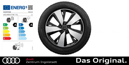 Original Audi A5 Avant / Limousine (FU) 19 Zoll Sommerkomplettradsatz, 5-Arm-Aero-Design, schwarz  Goodyear EAGLE F1 SUPERSPORT 245/40 R19 98Y XL