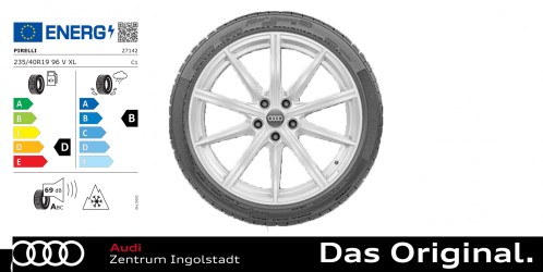 Original Audi RS4 / RS5 Winterkomplettradsatz 10-Speichen-Stern 19 Zoll Pirelli Winter Sottozero2 AO 235/40 R19 96V XL