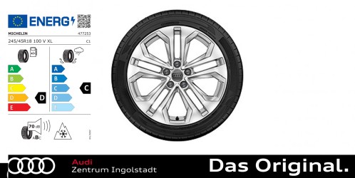 Original Audi A4 Allroad Winterkomplettradsatz 5-Doppelarm-V 18 Zoll Michelin Pilot Alpin PA4 SA AO 245/45 R18 100V XL