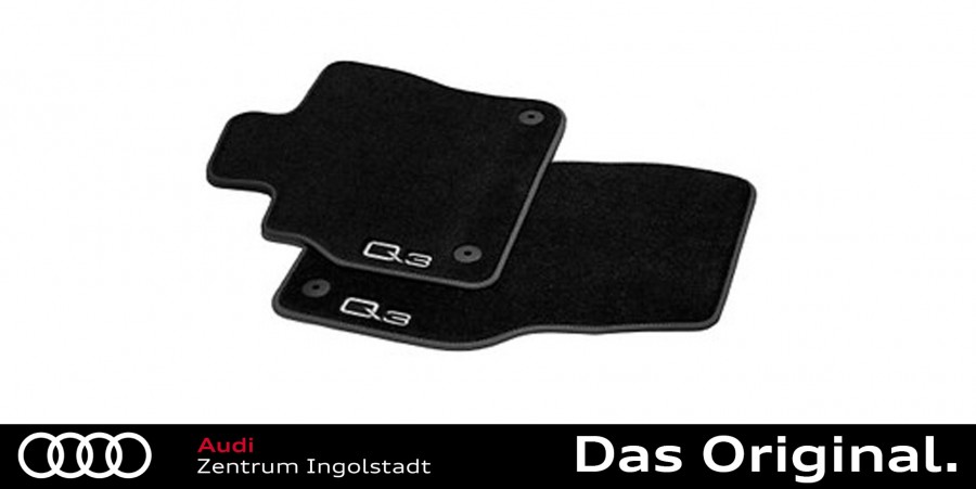 83B061275 Q3 - schwarz/stahlgrau Audi Textilfußmatten Satz Zubehör Original Vorne, VW (F3) MNO Shop |