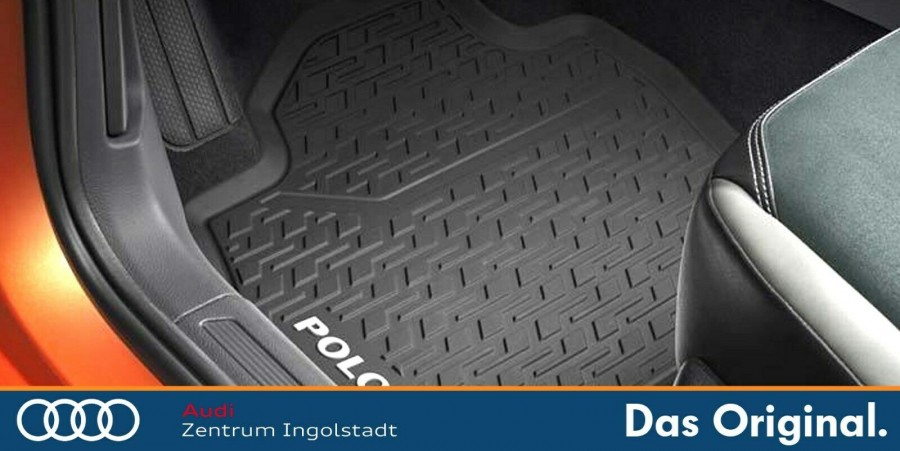 ELMASLINE Auto-Fußmatten Gummi (4 St), für VW POLO VI (2017-2024) 6.  Generation - 3D Gummimatten mit extra hohem Rand für mehr Schutz - Passend  für Baujahre:, 2017 - 2024