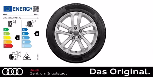 Original Audi A3 / S3 Sportback / Limousine (8Y) Winterkomplettradsatz 5-Parallelspeichen 205/50 R17 93H Pirelli Winter Sottozero 3 AO, 6,5x17