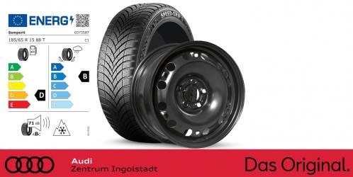 Original SEAT Ibiza 15 Zoll Winterkomplettradsatz, Stahl, schwarz  Semperit SPEED-GRIP 5 / 185/65 R15 88 T / 5,5J x 15 ET40