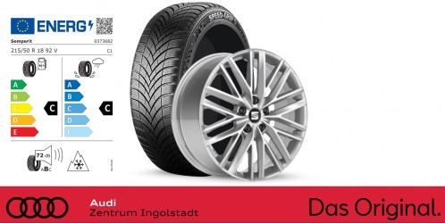 Original SEAT Ateca 18 Zoll Winterkomplettradsatz Performance silber Semperit SPEED-GRIP 5 / 215/50 R18 92 V / 7,0J x 18 ET45
