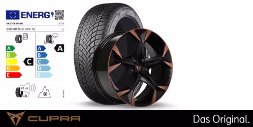 Original SEAT CUPRA Formentor/ e-HYBRID 19 Zoll Winterkomplettradsatz, Cooper Copper schwarz/ Kupfer 245/40 R19 98 V XL BRIDGESTONE / BLIZZAK LM005 Original SEAT CUPRA Formentor/ e-HYBRID 19 Zoll Winterkomplettradsatz, Cooper Copper schwarz/ Kupfer 245/40 R19 98 V XL BRIDGESTONE / BLIZZAK LM005
